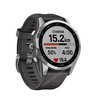 Часы Garmin Fenix 7S серебристый с графитовым силиконовым ремешком