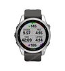 Часы Garmin Fenix 7S серебристый с графитовым силиконовым ремешком
