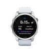 Часы Garmin Fenix 7S серебристый с белым силиконовым ремешком