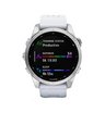 Часы Garmin Fenix 7S серебристый с белым силиконовым ремешком