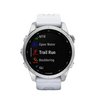 Часы Garmin Fenix 7S серебристый с белым силиконовым ремешком