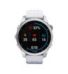 Часы Garmin Fenix 7S серебристый с белым силиконовым ремешком