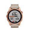 Часы Garmin Fenix 7S Sapphire Solar титановый цвета розовое золото с песчаным кожаным ремешком