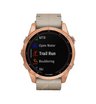 Часы Garmin Fenix 7S Sapphire Solar титановый цвета розовое золото с песчаным кожаным ремешком