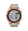 Часы Garmin Fenix 7S Sapphire Solar титановый цвета розовое золото с песчаным кожаным ремешком