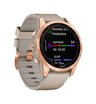 Часы Garmin Fenix 7S Sapphire Solar титановый цвета розовое золото с песчаным кожаным ремешком