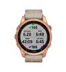 Часы Garmin Fenix 7S Sapphire Solar титановый цвета розовое золото с песчаным кожаным ремешком