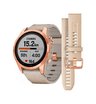 Часы Garmin Fenix 7S Sapphire Solar титановый цвета розовое золото с песчаным кожаным ремешком
