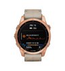 Часы Garmin Fenix 7S Sapphire Solar титановый цвета розовое золото с песчаным кожаным ремешком