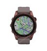 Часы Garmin Fenix 7S Sapphire Solar титановый темно-бронзовый с сланцево-серым силиконовым ремешком