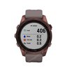 Часы Garmin Fenix 7S Sapphire Solar титановый темно-бронзовый с сланцево-серым силиконовым ремешком