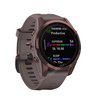 Часы Garmin Fenix 7S Sapphire Solar титановый темно-бронзовый с сланцево-серым силиконовым ремешком