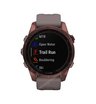 Часы Garmin Fenix 7S Sapphire Solar титановый темно-бронзовый с сланцево-серым силиконовым ремешком