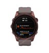 Часы Garmin Fenix 7S Sapphire Solar титановый темно-бронзовый с сланцево-серым силиконовым ремешком