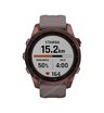 Часы Garmin Fenix 7S Sapphire Solar титановый темно-бронзовый с сланцево-серым силиконовым ремешком
