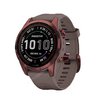 Часы Garmin Fenix 7S Sapphire Solar титановый темно-бронзовый с сланцево-серым силиконовым ремешком