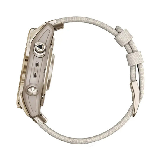 Часы Garmin Fenix 7S Sapphire Solar титановый кремовый с нейлоновым ремешком