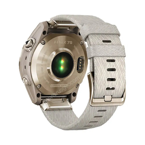 Часы Garmin Fenix 7S Sapphire Solar титановый кремовый с нейлоновым ремешком