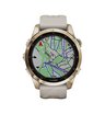 Часы Garmin Fenix 7S Sapphire Solar титановый кремово-золотой с светло-песочным силиконовым ремешком