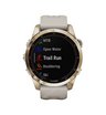 Часы Garmin Fenix 7S Sapphire Solar титановый кремово-золотой с светло-песочным силиконовым ремешком