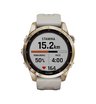 Часы Garmin Fenix 7S Sapphire Solar титановый кремово-золотой с светло-песочным силиконовым ремешком