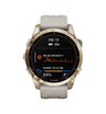 Часы Garmin Fenix 7S Sapphire Solar титановый кремово-золотой с светло-песочным силиконовым ремешком