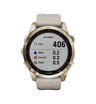 Часы Garmin Fenix 7S Sapphire Solar титановый кремово-золотой с светло-песочным силиконовым ремешком