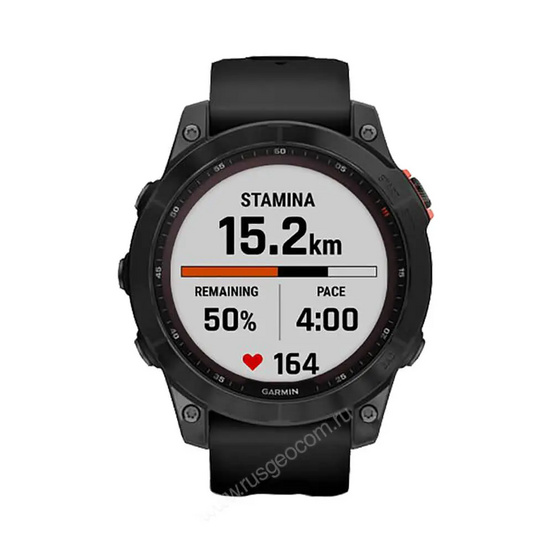 Часы Garmin Fenix 7 Solar серый с черным ремешком