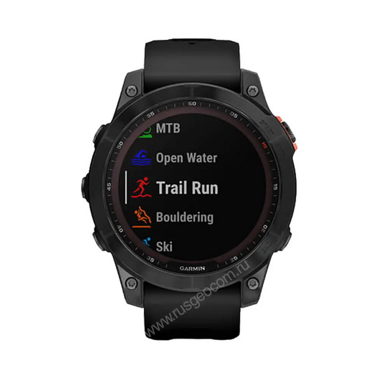 Часы Garmin Fenix 7 Solar серый с черным ремешком