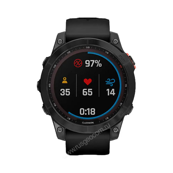 Часы Garmin Fenix 7 Solar серый с черным ремешком