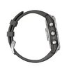 Часы Garmin Fenix 7 серебристый с графитовым силиконовым ремешком