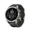 Часы Garmin Fenix 7 серебристый с графитовым силиконовым ремешком