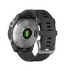 Часы Garmin Fenix 7 серебристый с графитовым силиконовым ремешком