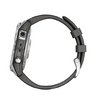 Часы Garmin Fenix 7 серебристый с графитовым силиконовым ремешком