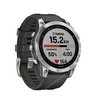 Часы Garmin Fenix 7 серебристый с графитовым силиконовым ремешком