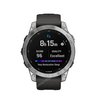 Часы Garmin Fenix 7 серебристый с графитовым силиконовым ремешком