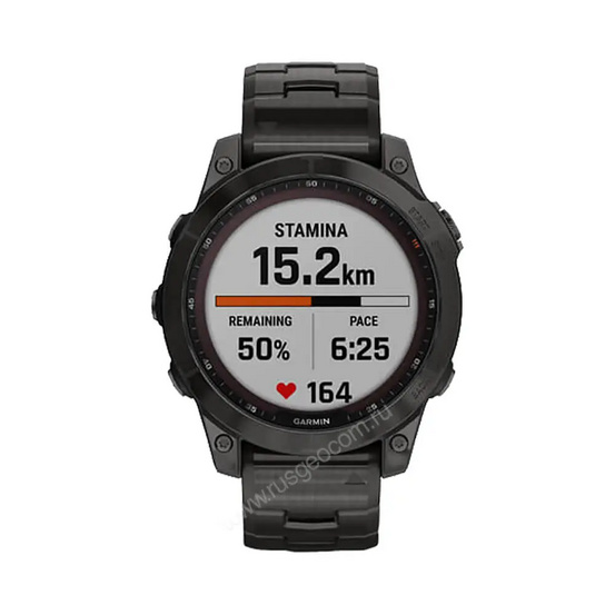 Часы Garmin Fenix 7 Sapphire Solar титановый угольно-серый DLC с угольно-серым титановым DLC браслетом