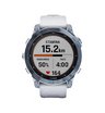 Часы Garmin Fenix 7 Sapphire Solar титановый синий минерал DLC с белым ремешком