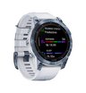 Часы Garmin Fenix 7 Sapphire Solar титановый синий минерал DLC с белым ремешком