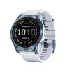 Часы Garmin Fenix 7 Sapphire Solar титановый синий минерал DLC с белым ремешком