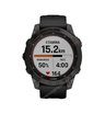Часы Garmin Fenix 7 Sapphire Solar титановый серый DLC с черным ремешком