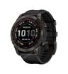 Часы Garmin Fenix 7 Sapphire Solar титановый серый DLC с черным ремешком