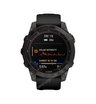 Часы Garmin Fenix 7 Sapphire Solar титановый серый DLC с черным ремешком