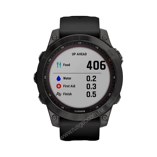Часы Garmin Fenix 7 Sapphire Solar титановый черный DLC с черным ремешком