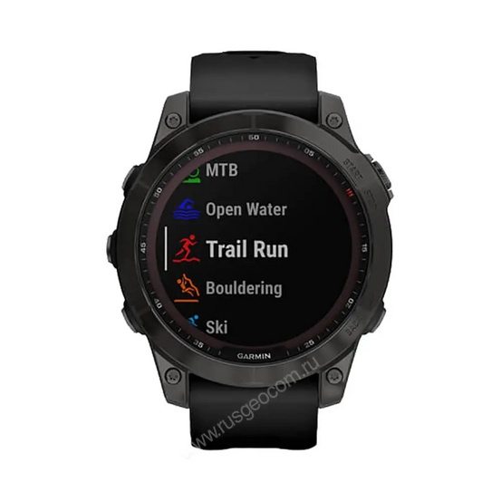 Часы Garmin Fenix 7 Sapphire Solar титановый черный DLC с черным ремешком