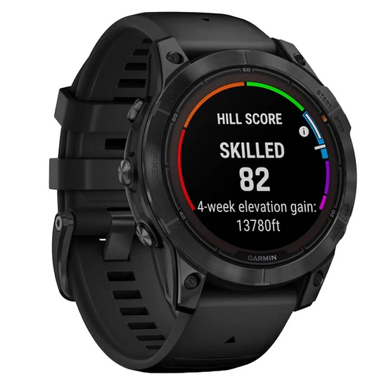Часы Garmin Fenix 7 PRO Solar серый с черным ремешком