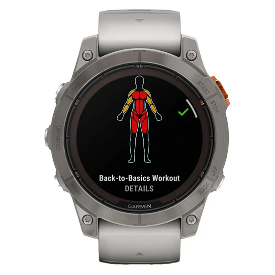 Часы Garmin Fenix 7 PRO Sapphire Solar титановый серый с серо-оранжевым ремешком