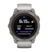 Часы Garmin Fenix 7 PRO Sapphire Solar титановый серый с серо-оранжевым ремешком