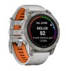 Часы Garmin Fenix 7 PRO Sapphire Solar титановый серый с серо-оранжевым ремешком