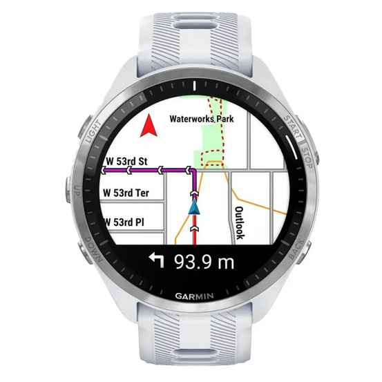 Часы Garmin Forerunner 965 белые, титановый безель, с белым ремешком